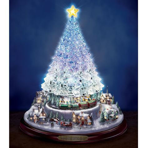 Thomas Kinkade Crystal Tabletop Christmas Tree: Lights Motion and Music by The Bradford Exchange We are a participant in the Amazon Services LLC Associates Program, an affiliate advertising program designed to provide a means for us to earn fees by linking to Amazon.com and affiliated sites. Window Decoration Christmas, Mini Village, Thomas Kinkade Christmas, Village Ideas, Simple Home Decoration, Decoration Christmas Tree, Tree Decals, Colonial Christmas, Gift Drawing