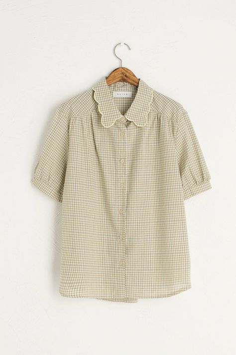 [AffiliateLink] Nori Check Blouse, Beige #fashiontopsblousesimple Blouse Simple, Check Blouse, Vintage Prairie Dress, Beige Fashion, Checked Blouse, Fashion Tops Blouse, Stripe Outfits, Casual Shirt Women, Top Wedding Dresses