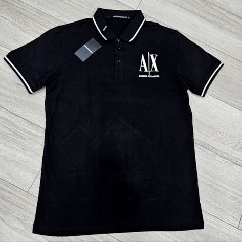 Brand New With Tags It's A Large Runs A Bit Small So I Labeled It A Medium T Shirt Men, Armani Exchange, Shirt Men, Mens Shirts, Black White, Man Shop, Brand New, Black And White, Tags