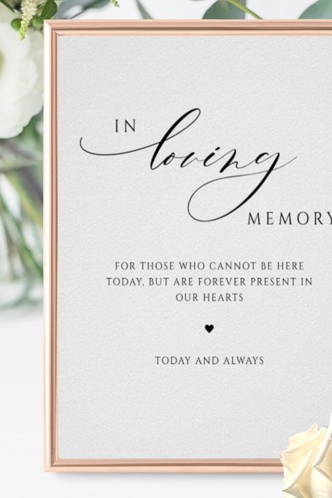 In Loving Memory, Elegant Wedding Sign Loving Memory, Create Sign, Wedding Sign, In Loving Memory, Wedding Signs, Elegant Wedding, Wedding Decor, Wedding Decorations, Signs