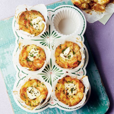 Smoked Salmon & Cream Cheese Breakfast Muffins | SheerLuxe Smoked Salmon And Cream Cheese, Cream Cheese Breakfast, Gluten Free Salmon, Smoked Salmon Cream Cheese, Pork Wraps, Salmon Cream Cheese, Lactose Free Milk, Cheese Breakfast, Cheese Muffins