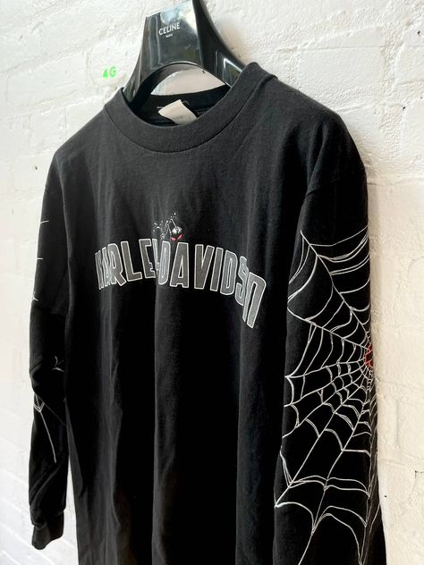 Vintage Vintage Harley Davidson SPIDER WEB SLEEVES LongSleeve Shirt! | Grailed Layered Shirts, Men's Tops, Meow Meow, Vintage Harley Davidson, Vintage Harley, Spider Web, Vintage Tops, Vintage Men, Harley Davidson