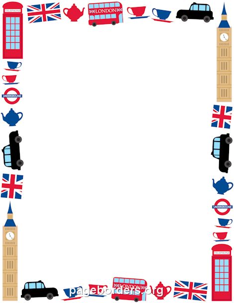 British Party, English Day, Free Gif, Printable Border, London Theme, London Party, Travel London, Page Borders, English Classroom