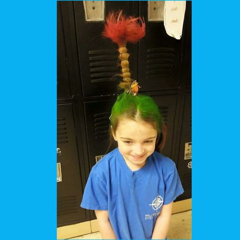 14+ Of The Best Crazy Hair Day 'Dos Ever Tree Hairstyle, Truffula Tree, Truffula Trees, High Fashion Makeup, Hair Socks, Crazy Hair Day, Hair Png, Let Your Hair Down, The Lorax