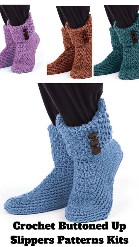 Crochet Buttoned Cuffed Boots Pattern Keep your Feet Warm with these Cozy Slippers crochet a pair of slippers to keep your feet warm gift ideas in crochet Crochet Boots Free Pattern, Crochet Boots Pattern, Crochet Boot Cuff Pattern, Crochet Boot Cuff, Cozy Slippers Boots, Boot Cuff Pattern, Crochet Slipper Boots, Boots Pattern, Crochet Boot Cuffs