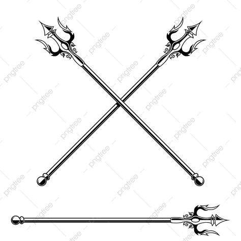 Poseidon Sketch, Trident Drawing, Poseidon Drawing, Chinese Style Illustration, Poseidon Trident, Black And White Style, Vector Png, Clipart Images, Vector Background