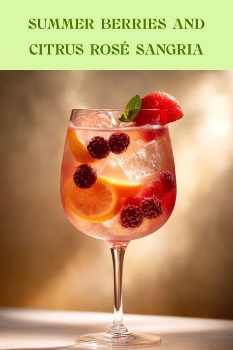 A refreshing Rosé Sangria with assorted summer berries and citrus, perfect for summer gatherings. Captured in a bright, inviting image that showcases this easy-to-make cocktail. Fruit Tartlets, Rosé Sangria, How To Make Sangria, Rose Sangria, Summer Moments, Sliced Strawberries, Rosé Wine, Backyard Parties, Lime Soda