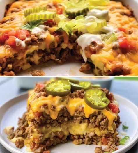 Keto Big Mac Casserole Keto Big Mac Casserole, Garlic Salad Recipe, Big Mac Casserole, Keto Big Mac, Keto Grilled Cheese, Bacon Guacamole, Chicken And Cabbage, Healthy Low Carb Recipes, Dessert Appetizers