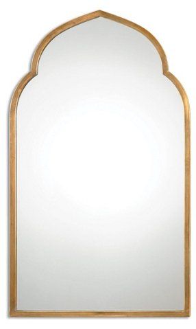 Arch Wall Mirror, Gold - Wall Mirrors - Mirrors - Art & Mirrors | One Kings Lane Gold Arch Mirror, Moroccan Arch, Arch Wall Mirror, Mirror Inspiration, Rustic Wall Mirrors, Arch Wall, Black Wall Mirror, Antique Mirror Wall, Mirror Wall Living Room