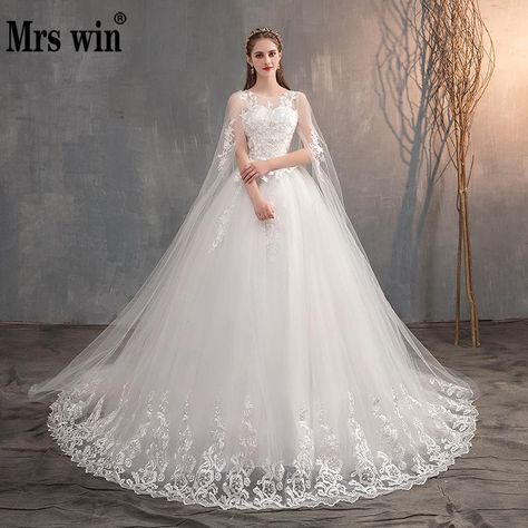 Cheap Wedding Dresses, Buy Quality Weddings & Events Directly from China Suppliers:Mrs Win 2020 Chinese Wedding Dress With Long Cap Lace Wedding Gown With Long Train Embroidery Princess Plus Szie Bridal Dress Enjoy ✓Free Shipping Worldwide! ✓Limited Time Sale ✓Easy Return. Bridal Frock, Chinese Style Wedding Dress, Train Embroidery, Princess Wedding Gown, Dresses For Pregnant Women, Chinese Wedding Dress, Princess Bridal, Lace Wedding Gown, Lace Ball Gowns