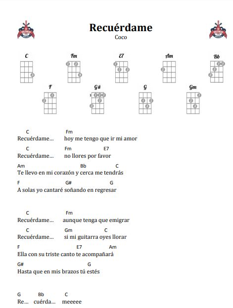 canción español latino castellano coco disney película Coco Recuérdame ukelele ukulele acorde chord tabs easy facil acordes song film Ukulele Chords Songs Disney, Ukelele Disney Songs, Remember Me Coco Ukulele Chords, Lava Ukulele, Ukulele Diy, Ukelele Chords Ukulele Songs, Ukulele Songs Beginner, Coco Disney, Uke Tabs