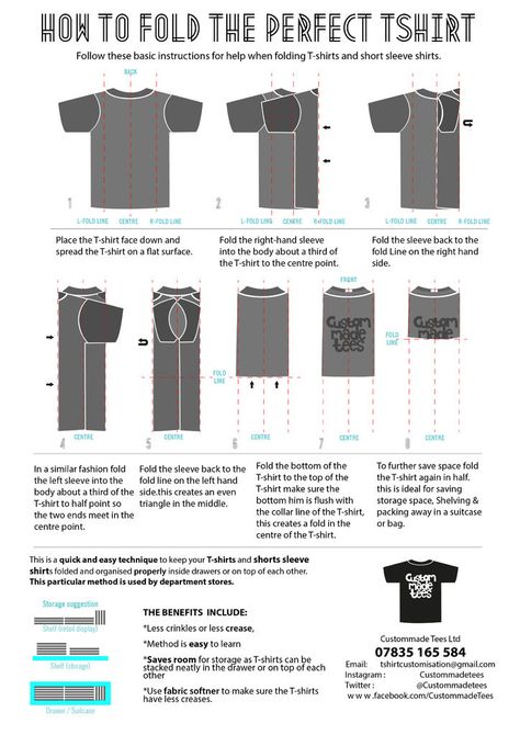 How to Fold the Perfect T-shirt to Save Space: 3 Steps (with Pictures) Fold Tshirts, Fold Clothes To Save Space, Clothes Washing Hacks, Organizing Closet, T Shirt Folding, Clothes Drawer Organization, Fold Clothes, Mudroom Closet, Architecture Renovation