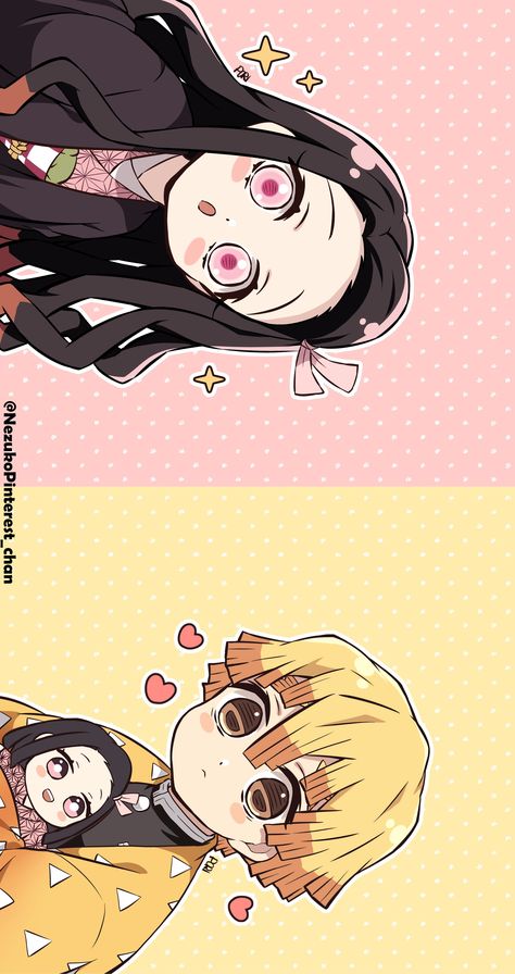 Nezuko And Zenitsu Wallpaper, Demon Slayer Cute Fanart, Cute Demon Slayer, Nezuko And Zenitsu, Zenitsu X Nezuko, Nezuko Wallpaper, Zenitsu Nezuko, Demon Slayer Nezuko, Pinterest Chan