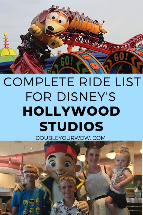 Get a complete ride list for Walt Disney World Hollywood Studios. Find out the height requirements for all rides so your kids can enjoy their time at Disneys Hollywood Studios park Disney Hollywood Studios, Disney World Hollywood Studios, Disney World Rides, Disney World Vacation Planning, Disney's Hollywood Studios, Disney Attractions, Disney Blog, Hollywood Studio, Disney Trip Planning