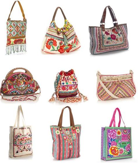 Accesorios Hippie CHiC. Muy CHIC!!                                                                                                                                                     Más Moda Hippie, Estilo Hippy, Ethnic Bag, Hippy Chic, Estilo Hippie, Hippie Bags, 자수 디자인, Boho Bags, Patchwork Bags