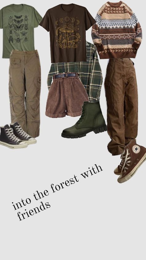 #forest #forestcore #cottagecore #gremlincore #goblincore #nature #preppy #outfits #inspo Goblincore Jacket, Mushroomcore Outfits, Forest Outfit Aesthetic, Tighnari Aesthetic, Forest Core Outfits, Gremlincore Outfits, Forestcore Outfit, Goblin Core Outfit, Cryptid Core