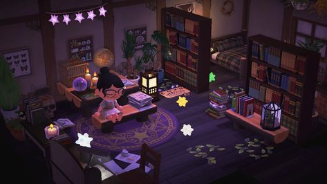 💧🌙Kelsey🌙💧 on Twitter: "💙🌿✨A place to rest✨🌿💜… " Acnh Witch Room, Acnh Rooftop, Ile Animal Crossing New Horizon, Acnh House, Ac Ideas, Animal Crossing New Horizon, Witch Room, Qr Codes Animal Crossing, Home Ac