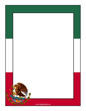 The background of this printable border is the Mexican flag, with the decorative seal featured in the bottom corner. Free to download and print. Mexico Aesthetic, Printable Border, Page Borders Design, Mexican Flag, Mexican Flags, Mexico Flag, Page Borders, Flags Of The World, Border Design