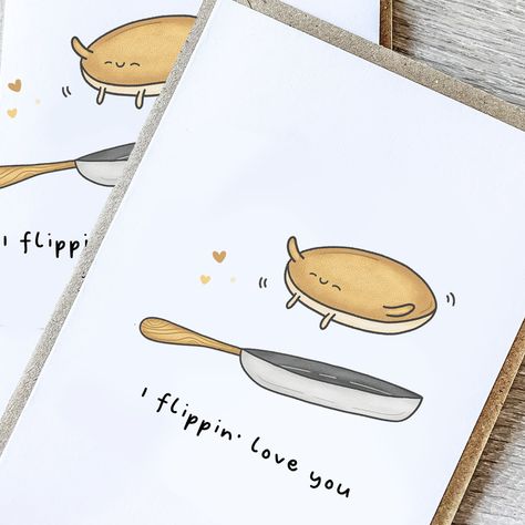 * Cute Pancake Pun Card * Approx 10 x 15 cm * Supplied with Brown Kraft Envelope 📦 S H I P P I N G 📦 - All items are shipped within the timeframe shown in the item details. Please allow an extra 2-3 days past this time for your order to arrive. - If you change your mind about your order - no worries! If your item has not yet been shipped you can simply request a cancellation. If your order has already been sent out, you can return it within 14 days for a full refund. See my shop policies for f Pun For Boyfriend, Silly Anniversary Cards, Cute Funny Cards For Boyfriend, Couple Birthday Card Ideas, Husband Card Ideas, Funny Anniversary Cards For Boyfriend, Pun Anniversary Card, Anniversary Pun Cards, Food Pun Cards