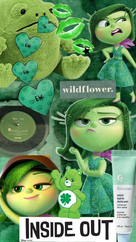 #disgust #inside out #inside out two #green #favorite character #icon #kween #queen #amazing #aesthetic #carebears #luck #cute #preppy #shuffles #shuffles fyp #like #animation Disgust Wallpaper, Disgust Inside Out Aesthetic, Inside Out Aesthetic, Like Animation, Disgusted Inside Out, Princess Artwork, Preppy Shuffles, Amazing Aesthetic, Wallpaper Glitter