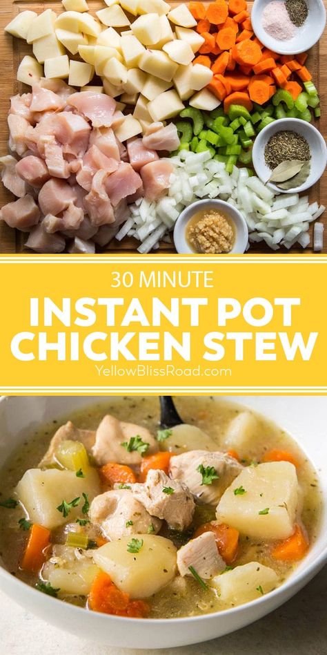 Instant Pot Recipes Chicken Potatoes, Ninja Foodi Chicken Stew, Chicken Potato Stew Instant Pot, White Wine Chicken Stew Instant Pot, Instant Pot Leftover Chicken Recipes, Instant Pot Chicken Vegetables, Instapot Chicken Vegetable Soup, Insta Pot Chicken Stew Recipes, Pressure Cooker Stew Recipes