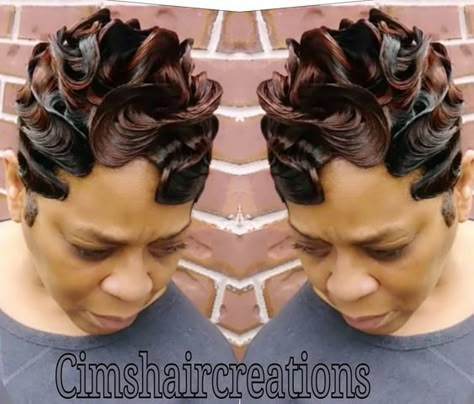 Sassy Hairstyles, Finger Waves Short Hair, Short Hair Twist Styles, Short Relaxed Hairstyles, Braids With Shaved Sides, Finger Wave Hair, Finger Wave, Black Hair Updo Hairstyles, Flat Twist Updo