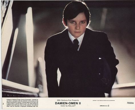 Jonathan Scott-Taylor as Damien Thorn. DAMIEN OMEN II (1978) Damien Omen Ii, Top Horror Movies, Lee Grant, Here Lyrics, Damien Thorn, Victim Quotes, Horror Design, William Holden, Sympathy For The Devil