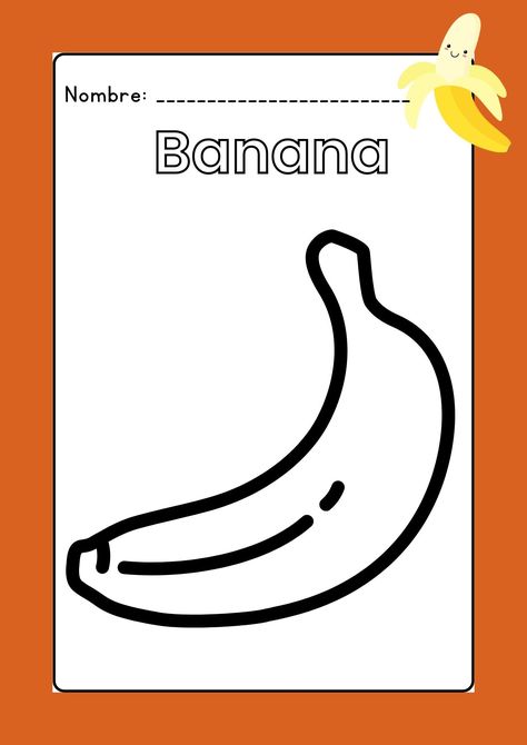 Banana, portada para colorear