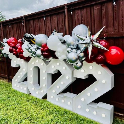 Let’s Party 365 on Instagram: "Grad season it’s almost done and we couldn’t be more grateful! We love how beautiful our marquee numbers look! #marqueenumbersdfw #graduationparty #gradballoons #dfwballoonartist #dallasballoons #dallaseventrentals #dalllaseventplanner" Balloon Marquee, Marquee Numbers, Vbs 2024, Birthday Balloon Decorations, Senior Night, Balloon Decor, Graduation Celebration, Number Balloons, Grad Party