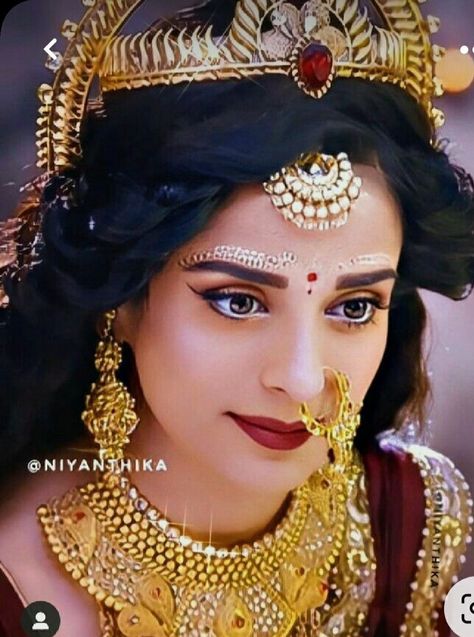 #wattpad #random hehe I too wanna start a theme's book that's why.. peep into know. Mahakali Serial, Mahabharat Characters, Parvati Maa, Jay Maa Kali, South Indian Makeup, Goddess Attire, Mata Durga, Make Up Bridal, Devi Lakshmi