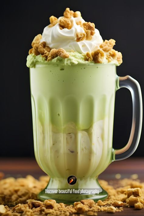 Indulge in the ultimate decadent treat with this sweet, creamy Pistachio Pecan Praline Milkshake. This rich and flavorful milkshake is nutty and caramelized, offering a smooth and satisfying thick texture that is sure to please. With its frosty and creamy consistency, this indulgent beverage is both delicious and satisfying. Treat yourself to a creamy, creamy, sweet, nutty, caramelized, indulgent, smooth, flavorful, rich, decadent, thick, frosty, satisfying, delicious milkshake. Perfect for an Pecan Praline, Pecan Pralines, Beautiful Food Photography, Beautiful Food, Treat Yourself, Pistachio, Food Photography, Caramel, Texture