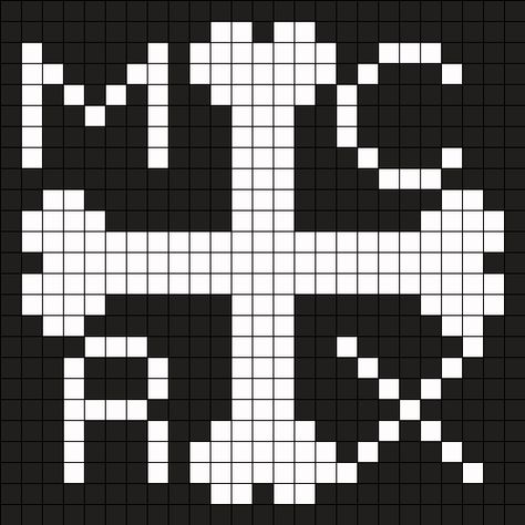 My Chemical Romance Cross Stitch, Mcr Alpha Pattern, My Chemical Romance Perler Beads, Mcr Cross Stitch, Mcr Perler Bead Patterns, My Chemical Romance Crochet, Mcr Crochet, Mcr Pixel Art, Mcr Perler Beads