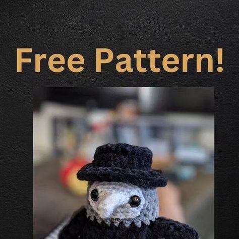 Doctor Crochet Pattern Free, Plague Doctor Crochet, Free Crochet Patterns Amigurumi, Instagram Pattern, Plague Doctor, Funny Doodles, Halloween Crochet, Crochet Squares, Amigurumi Free Pattern