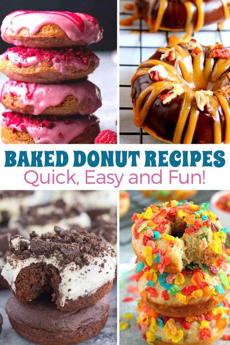 Oven Donut Recipe, Donuts From Cake Mix Baked, Easy Donut Recipe No Yeast, Oven Baked Donuts Recipes, Easy Baked Donut Recipes, Donut Pan Recipes, Gourmet Donuts Ideas, Baked Donuts With Donut Pan, Donut Pan Recipe