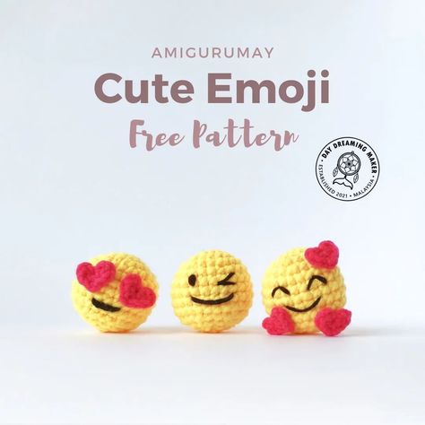 Crochet Kindness, Free Emoji, Emoji Patterns, Crochet Patterns Free Beginner, Kawaii Crochet, Cute Emoji, Crochet Patterns For Beginners, Free Crochet Patterns, Crochet Toys Patterns