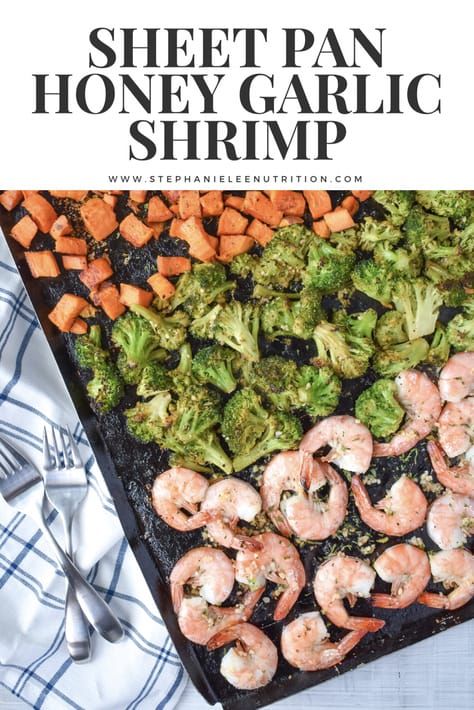 Sheet Pan Honey Garlic Shrimp with sweet potatoes and broccoli is the perfect one pan meal to get you through the week. You can easily throw this recipe together on a Sunday for easy meal prep! Shrimp With Broccoli, Sweet Potatoes And Broccoli, Scallops Recipes, Potatoes And Broccoli, Honey Garlic Shrimp, Stephanie Lee, Quick Meals To Make, Sweet Potato Bowls, One Pan Meal