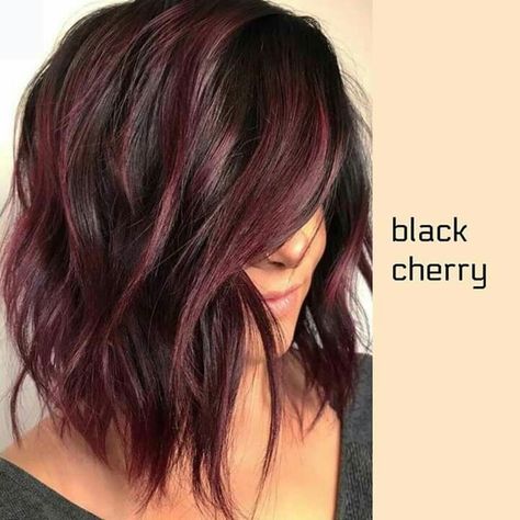 Cherry Highlights, Pelo Color Vino, Cherry Hair Colors, Cherry Hair, Hey Gorgeous, Fall Hair Color For Brunettes, Pinterest Hair, Burgundy Hair, Haircut And Color