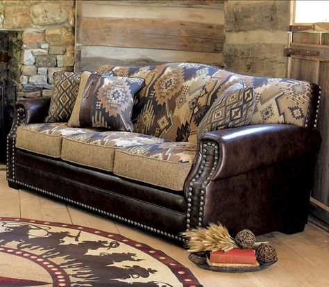 modern southwestern decor - Google Search Southwestern Couch, Modern Southwestern Decor, Southwest Furniture, Western Bedrooms, Western Living Room, Rustic Homes, Rustic Sofa, Southwestern Home, Ranch Decor