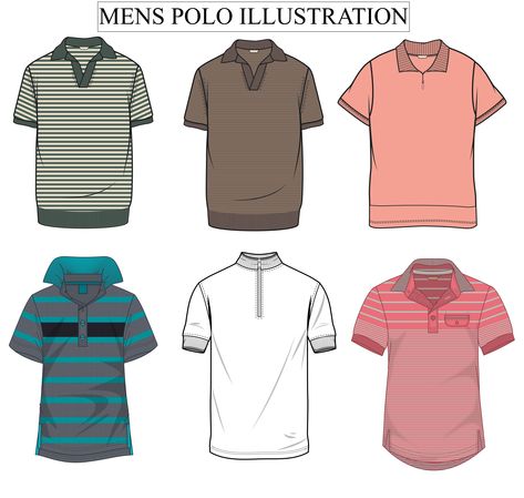 Polo Technical Drawing, Polo Drawing, Bts School, Clo 3d, Flat Drawings, Mens Polo T Shirts, Shirt Drawing, Polo Shirt Design, Woman Sketch