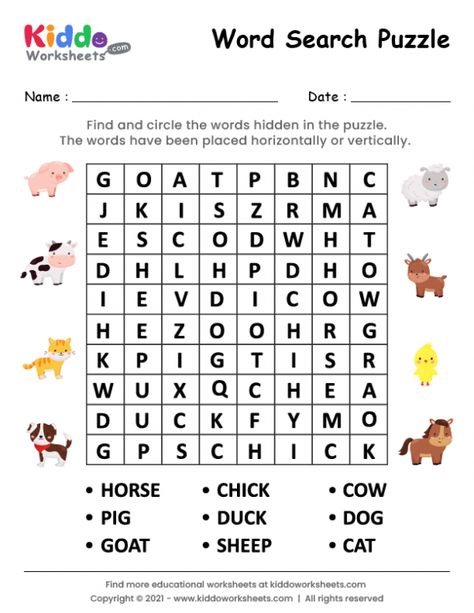 Animal Worksheets First Grade, Farm Animal Word Search, Farm Animals Worksheets For Grade 1, Animals Puzzle Worksheet, Simple Word Search For Kids, Pet Animals Worksheets For Kids, Animals Worksheet For Grade 1, Word Search For Kids Free Printable, Wordsearches For Kids Free Printable