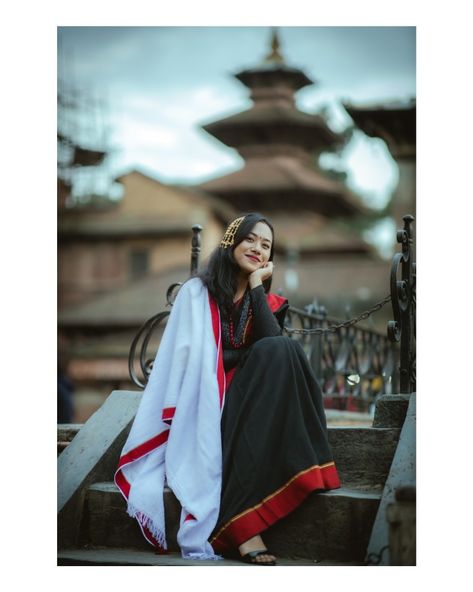 Newari Culture Dress, Newari Dress Design, Newari Dress, Cloak Ideas, Newari Culture, Nepali Clothes, Comfy Trendy Outfits, Cultural Dress, Nepal Culture