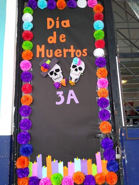 Puerta mika Dia De Muertos, Decor Crafts, Mural, Cake, Santos