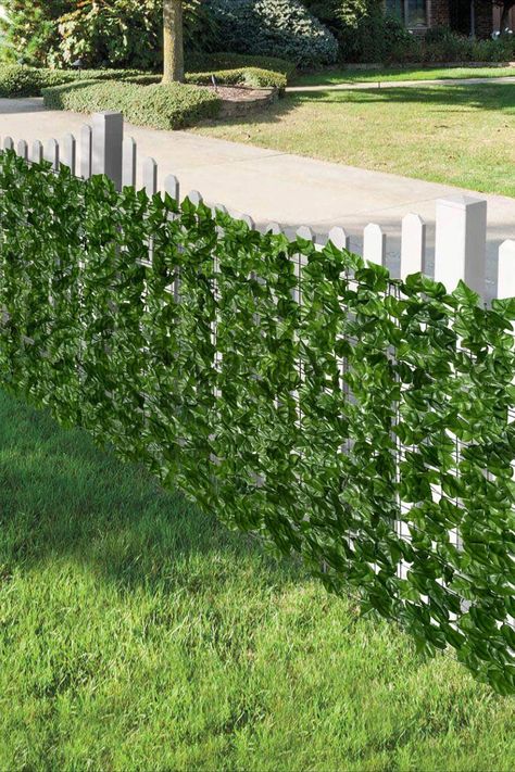 DearHouse Artificial Ivy Privacy Fence Wall Screen, 39.3x236.2inch Artificial Hedges Fence and Faux Ivy Vine Leaf Decoration for Outdoor Garden Decor Ivy Privacy Fence, Outdoor Fence Decor, Hedge Apples, Fence Screen, Privacy Fence Screen, Green Fence, Artificial Hedges, Balcony Decoration, Fence Screening