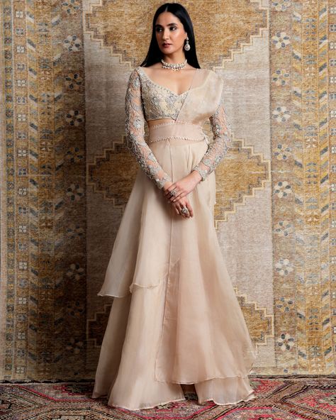 Sharara Saree, Ridhima Bhasin, Embroidered Sharara, Trendy Outfits Indian, Indian Dresses Traditional, Traditional Indian Outfits, Party Wear Indian Dresses, Stylish Dress Book, Indian Clothing