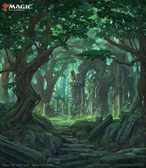 ArtStation - MTG - "Forest" Bored Games, Forest Magic, Redeeming Love, Mtg Art, Biome, Welcome To The Jungle, The Ruins, 2d Art, Fantasy Inspiration