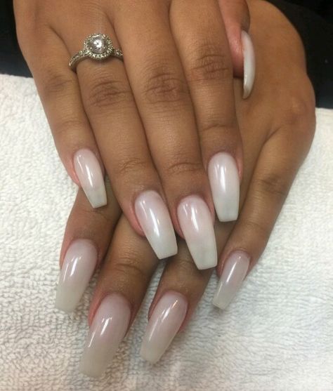 Sheer White Acrylic Nails, White Translucent Nails, White Sheer Nails, Sheer Acrylic Nails, Translucent White Nails, White Clear Nails, Sheer White Nails, Bridal Shower Nails, Ombre Nail Diy