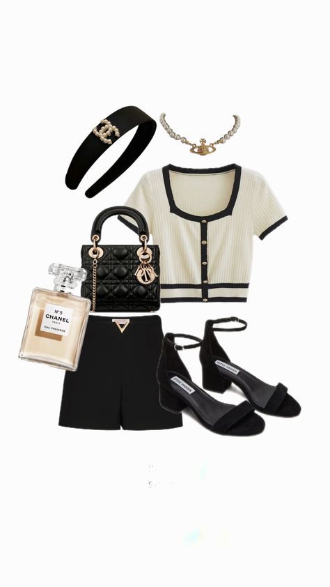 Old Chanel Aesthetic Outfit, Dior Woman Outfit, Old Money Chanel Outfits, Blair Waldorf Outfits Inspired Summer, Old Money Astethic Outfit Girl, Blair Waldorf School Outfit, Casual Rich Girl Outfit, Rich Girl Outfits Aesthetic, Old Chanel Fashion