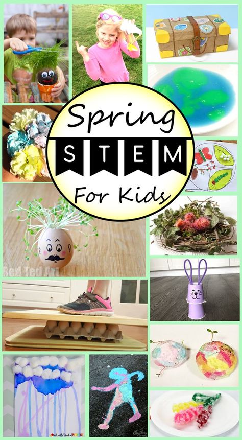 Kids of all ages will love this collection of 35 Spring STEM Activities for kids. From Earth Day slime and standing on eggs to recycled seed balls and rainy day art, this spring will be filled with fun and learning! Summer Stem Activities For Kids, Plants Science Experiments, Steam Activities Elementary, Spring Stem Activities, Summer Stem Activities, Math Stem Activities, Spring Stem, Stem Activity For Kids, Stem Activities For Kids