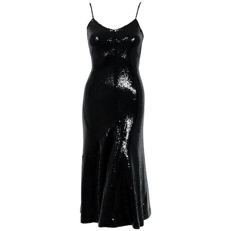 Aesthetic Evening Dress, Sequence Gown, Sequin Black Dress, Halston Vintage, Vintage Halston, Aesthetic Evening, Lazy Hair, Dress For, Dark Elegance