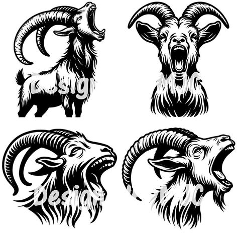 Screaming Goat, Goat Vector, Farm Animals Svg, Goat Png, Goat Svg, Cute Goat, Goat Farm, Cute Goats, Quality Images